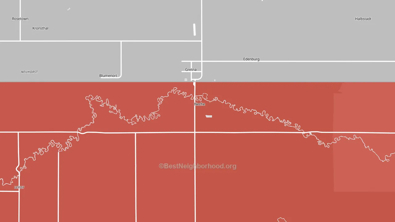 Neche, ND block-group political-lean map
