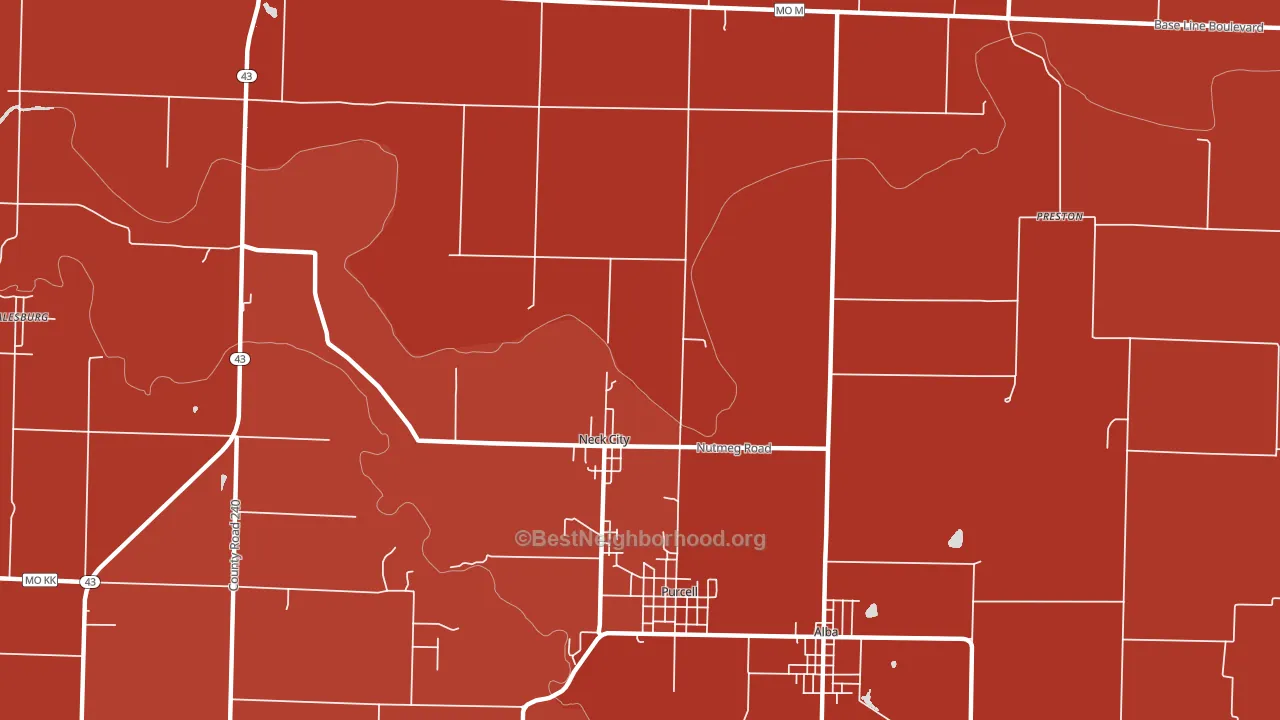 Neck City, MO block-group political-lean map