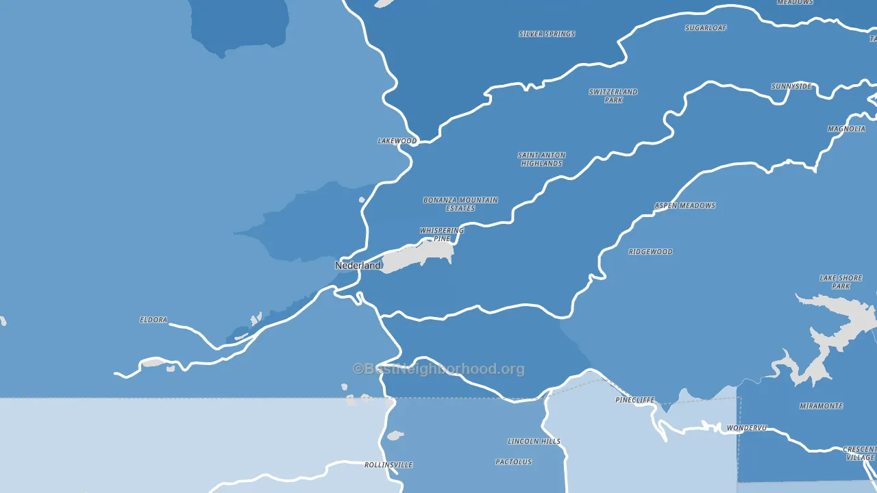Nederland, CO block-group political-lean map