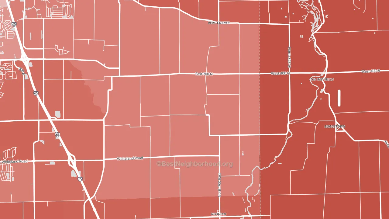 Needham, IN block-group political-lean map