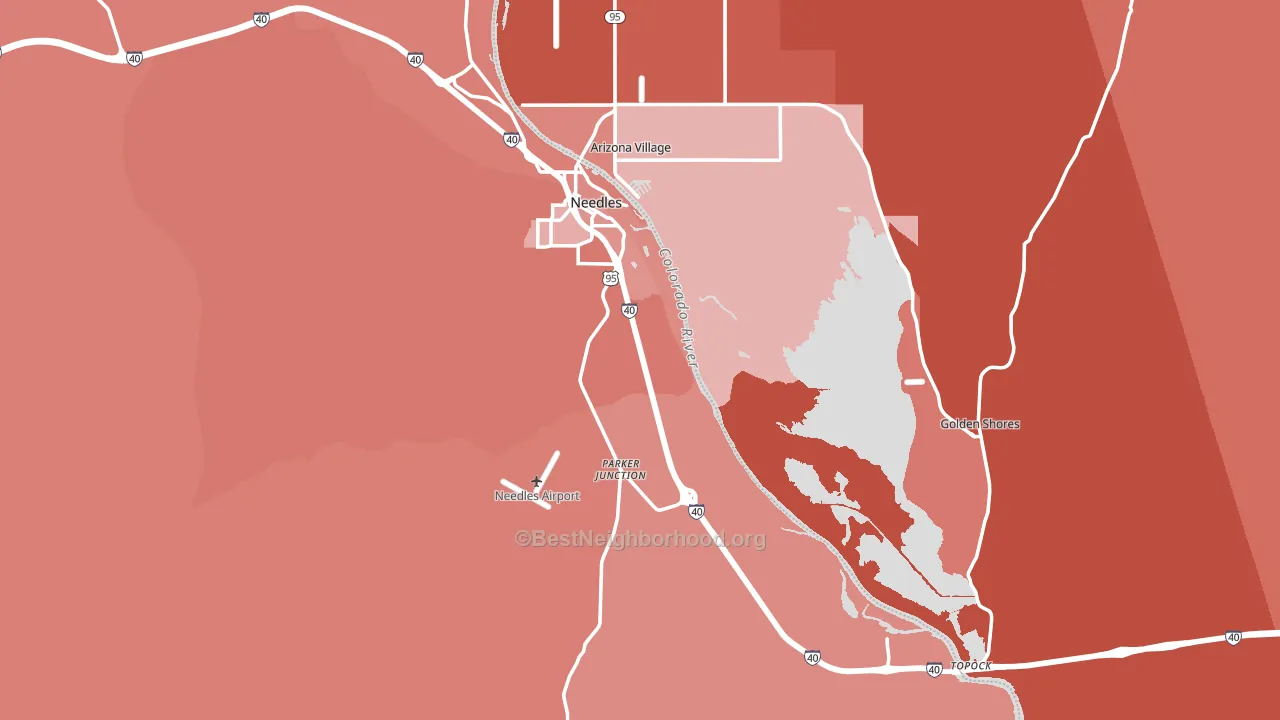 Needles, CA block-group political-lean map