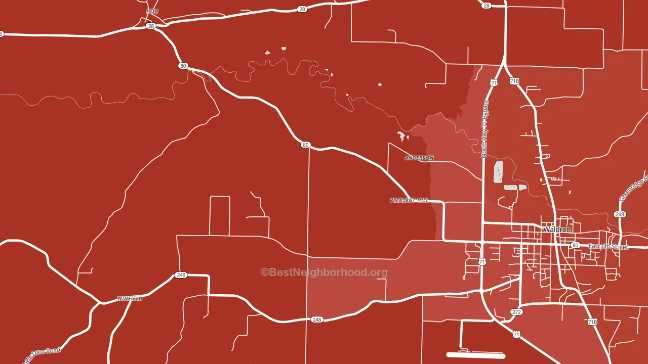 Needmore, AR block-group political-lean map