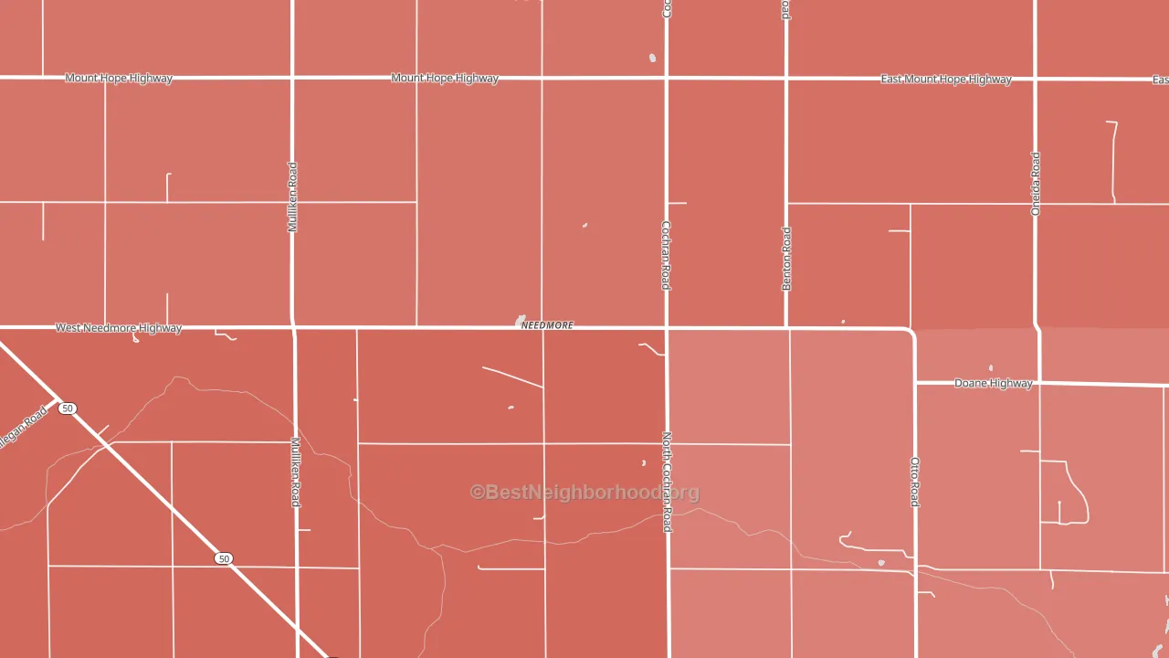 Needmore, MI block-group political-lean map