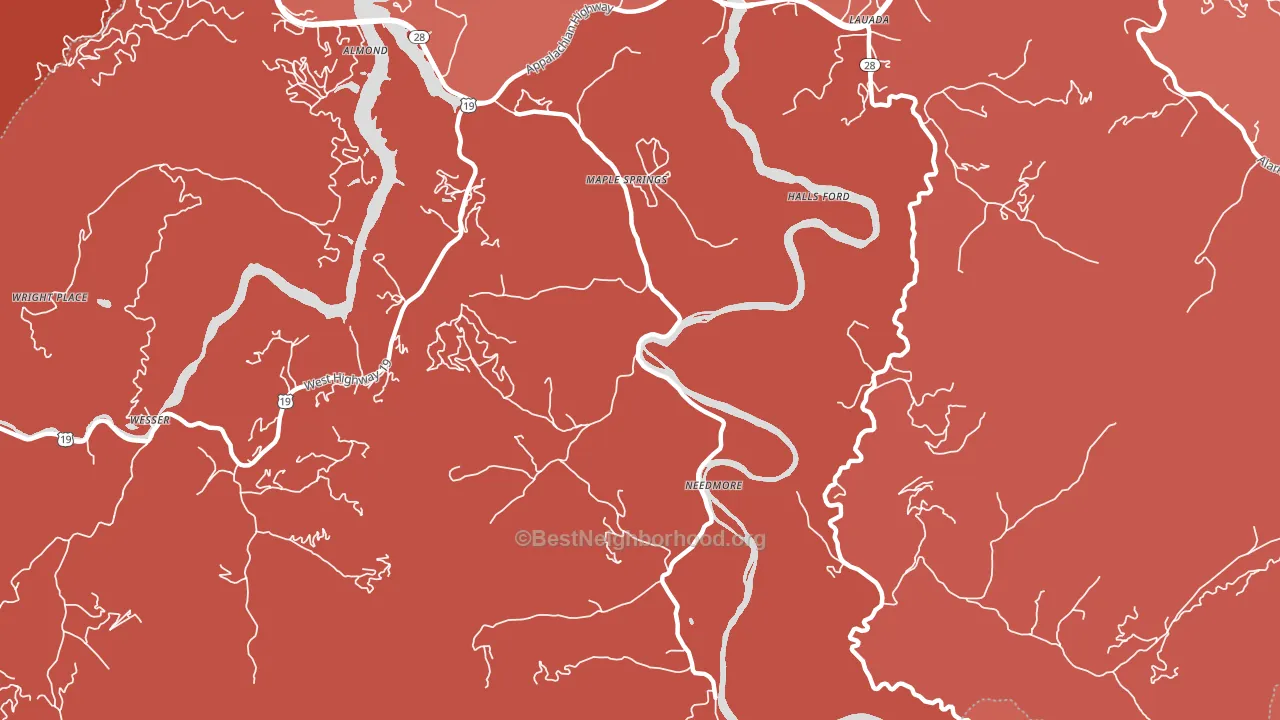 Needmore, NC block-group political-lean map