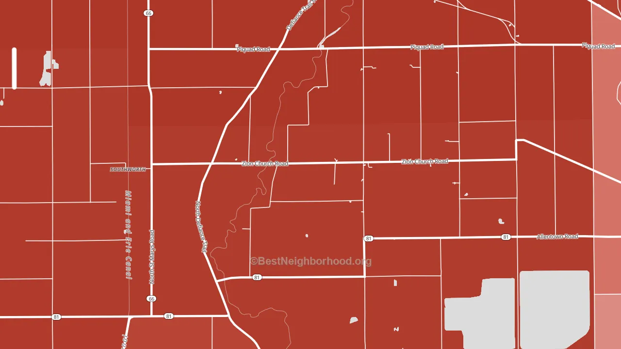 Needmore, OH block-group political-lean map