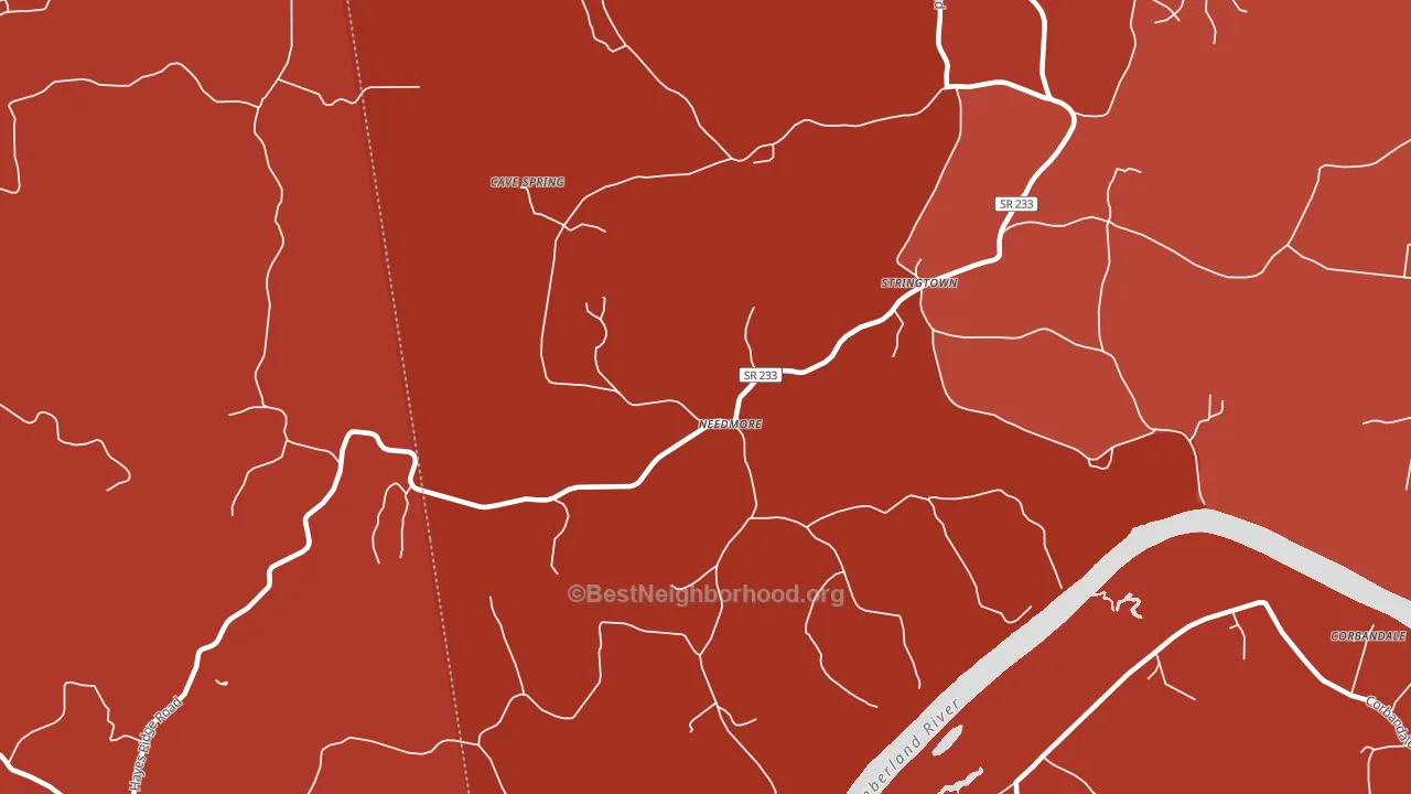 Needmore, TN block-group political-lean map