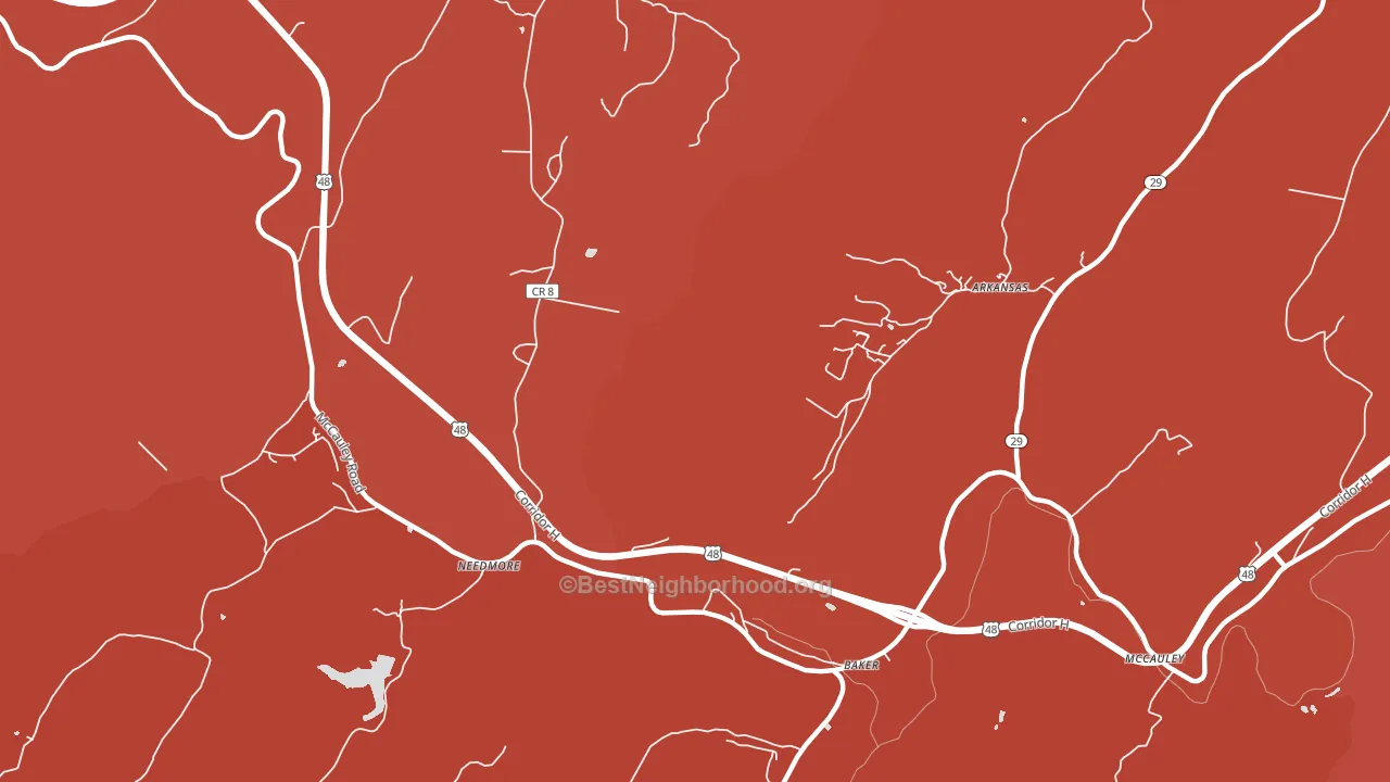 Needmore, WV block-group political-lean map