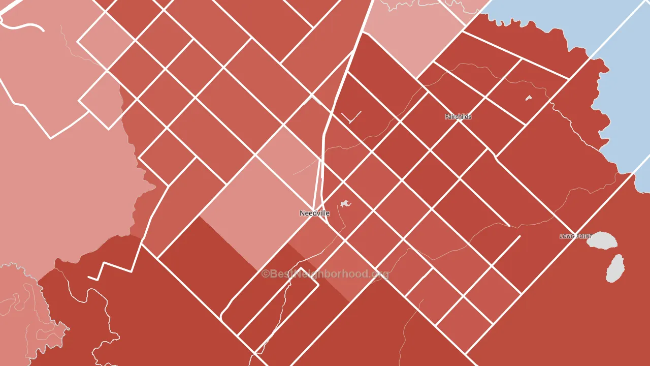 Needville, TX block-group political-lean map