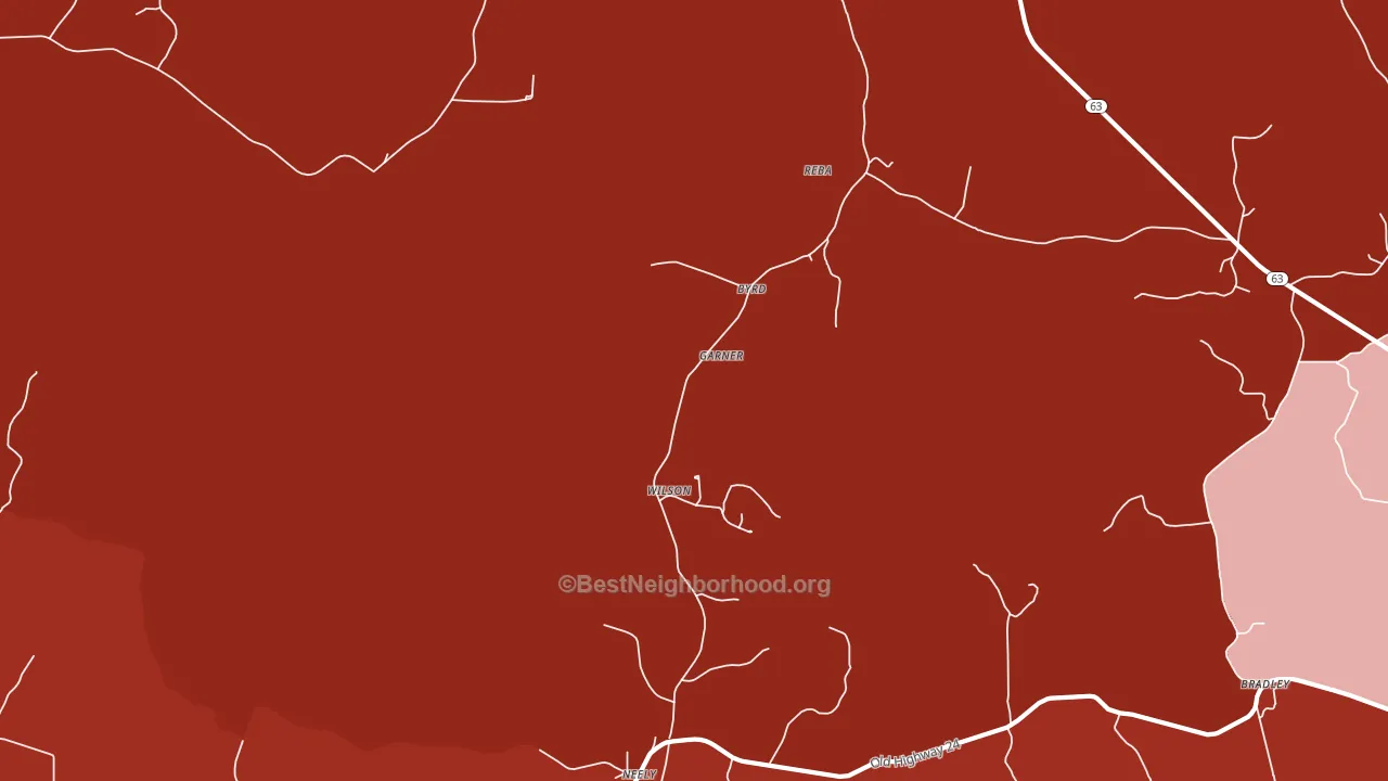 Neely, MS block-group political-lean map