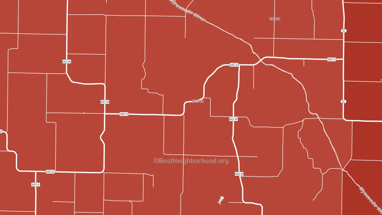 Neeper, MO block-group political-lean map