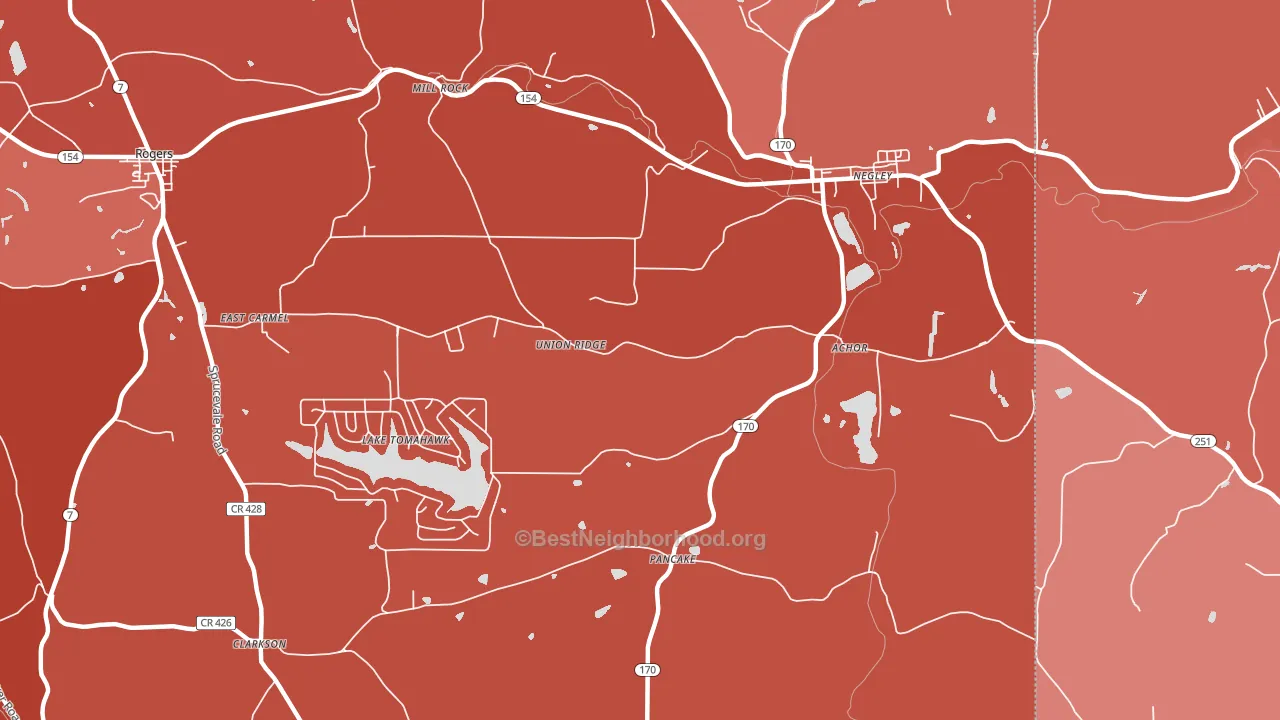 Negley, OH block-group political-lean map