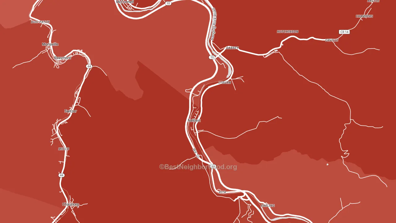 Neibert, WV block-group political-lean map