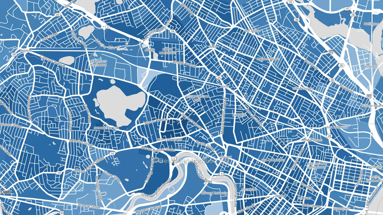 Neighborhood Nine, Cambridge, MA block-group political-lean map