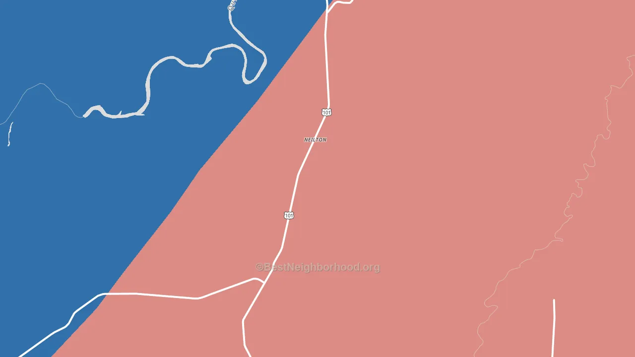 Neilton, WA block-group political-lean map
