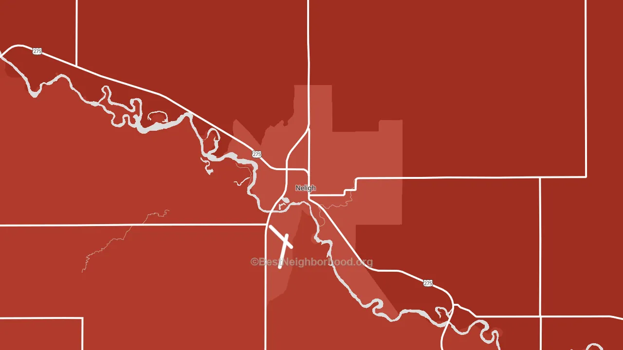 Neligh, NE block-group political-lean map