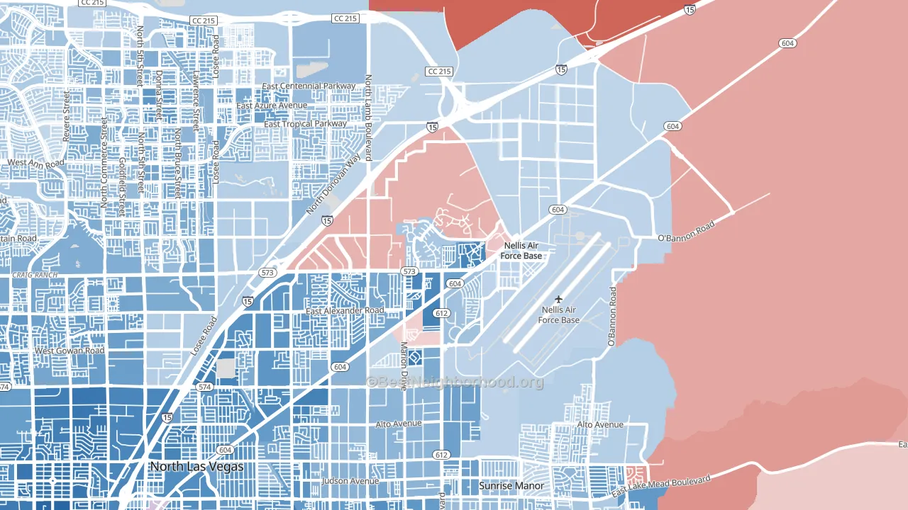 Nellis Afb, NV block-group political-lean map