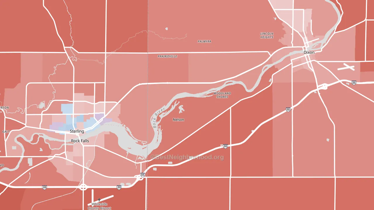 Nelson, IL block-group political-lean map