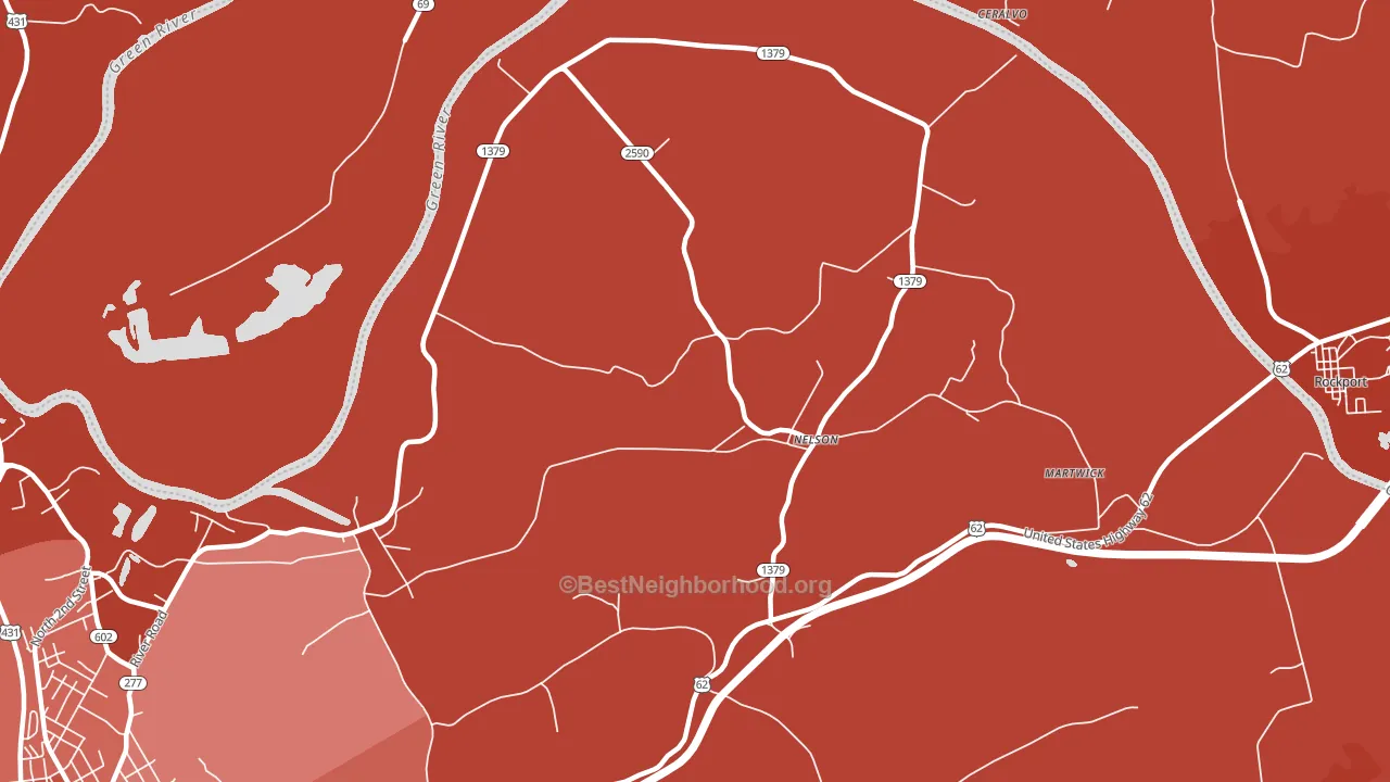 Nelson, KY block-group political-lean map