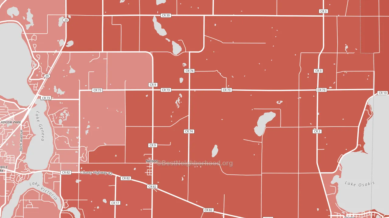 Nelson, MN block-group political-lean map