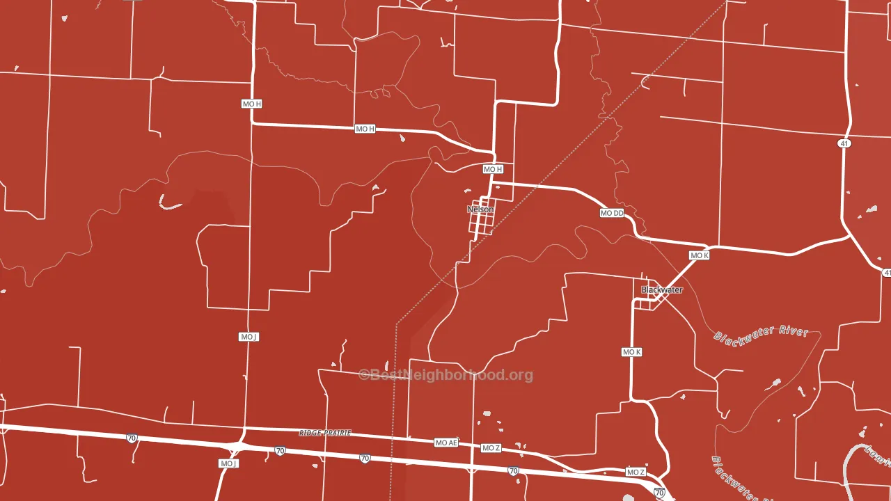 Nelson, MO block-group political-lean map