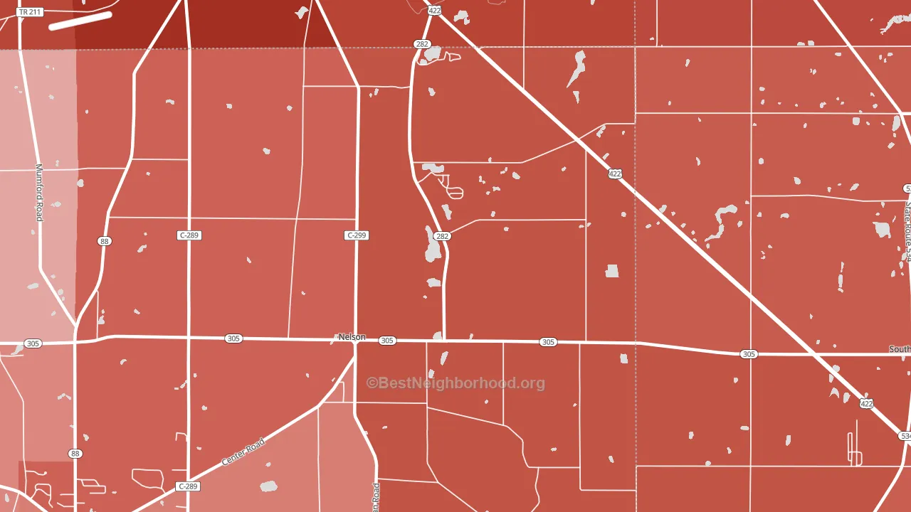 Nelson, OH block-group political-lean map