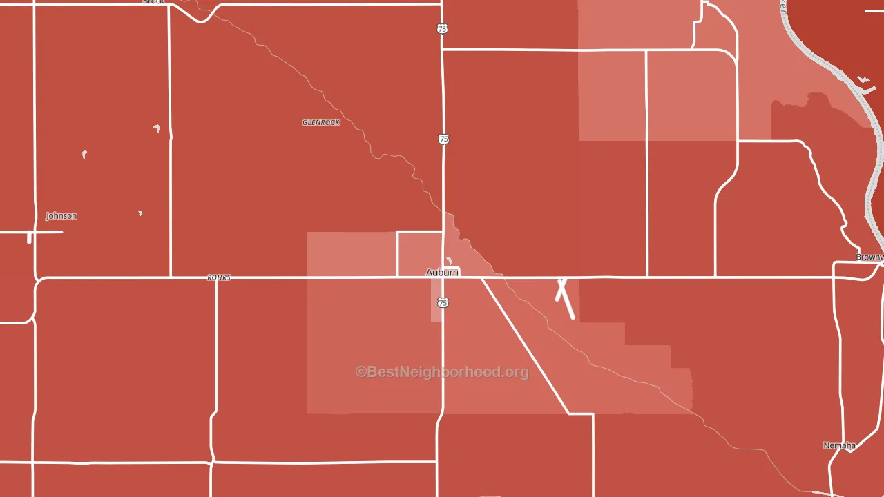 Nemaha County, NE block-group political-lean map
