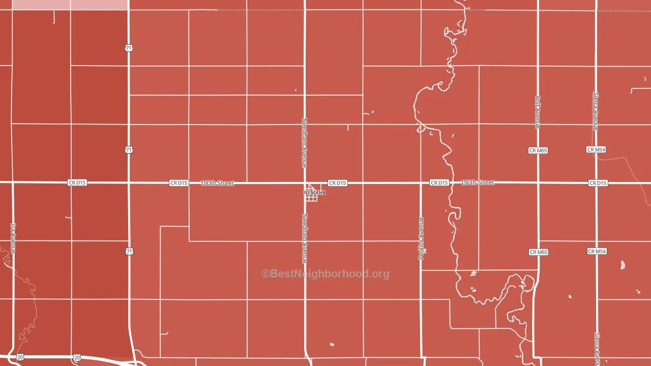 Nemaha, IA block-group political-lean map