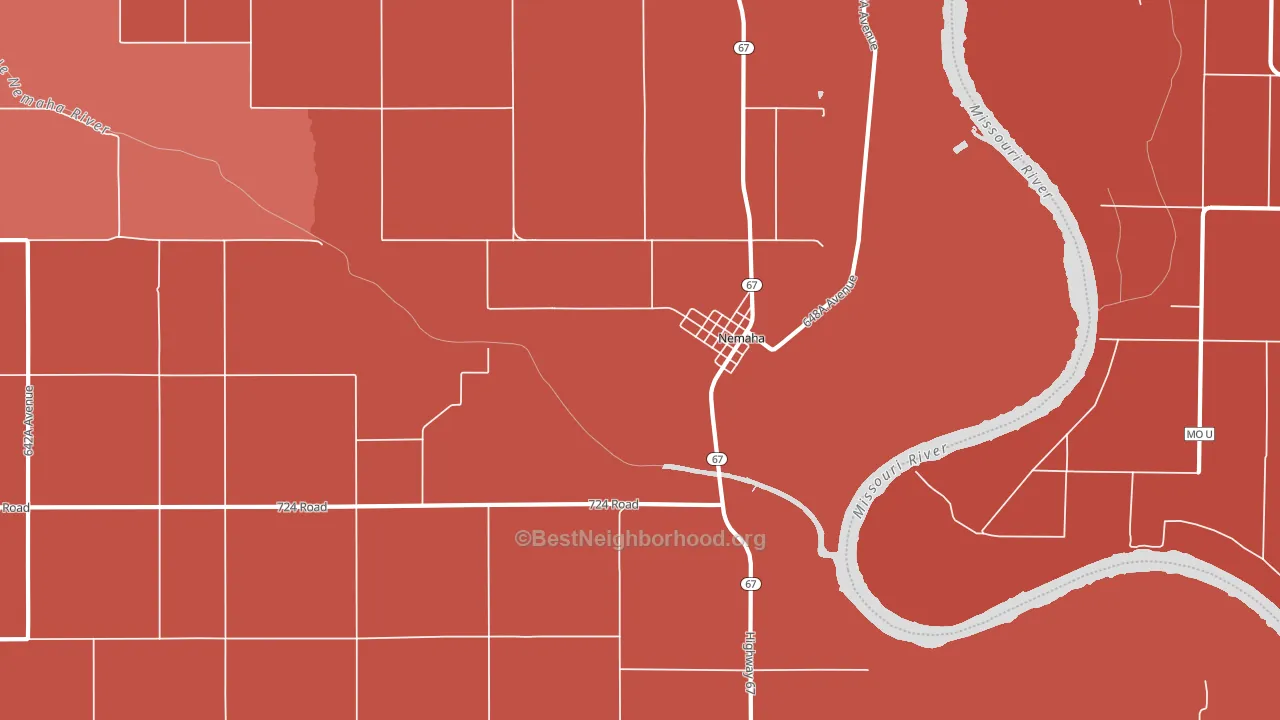 Nemaha, NE block-group political-lean map