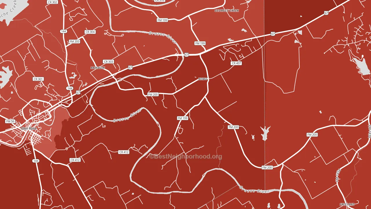Nemo, TX block-group political-lean map