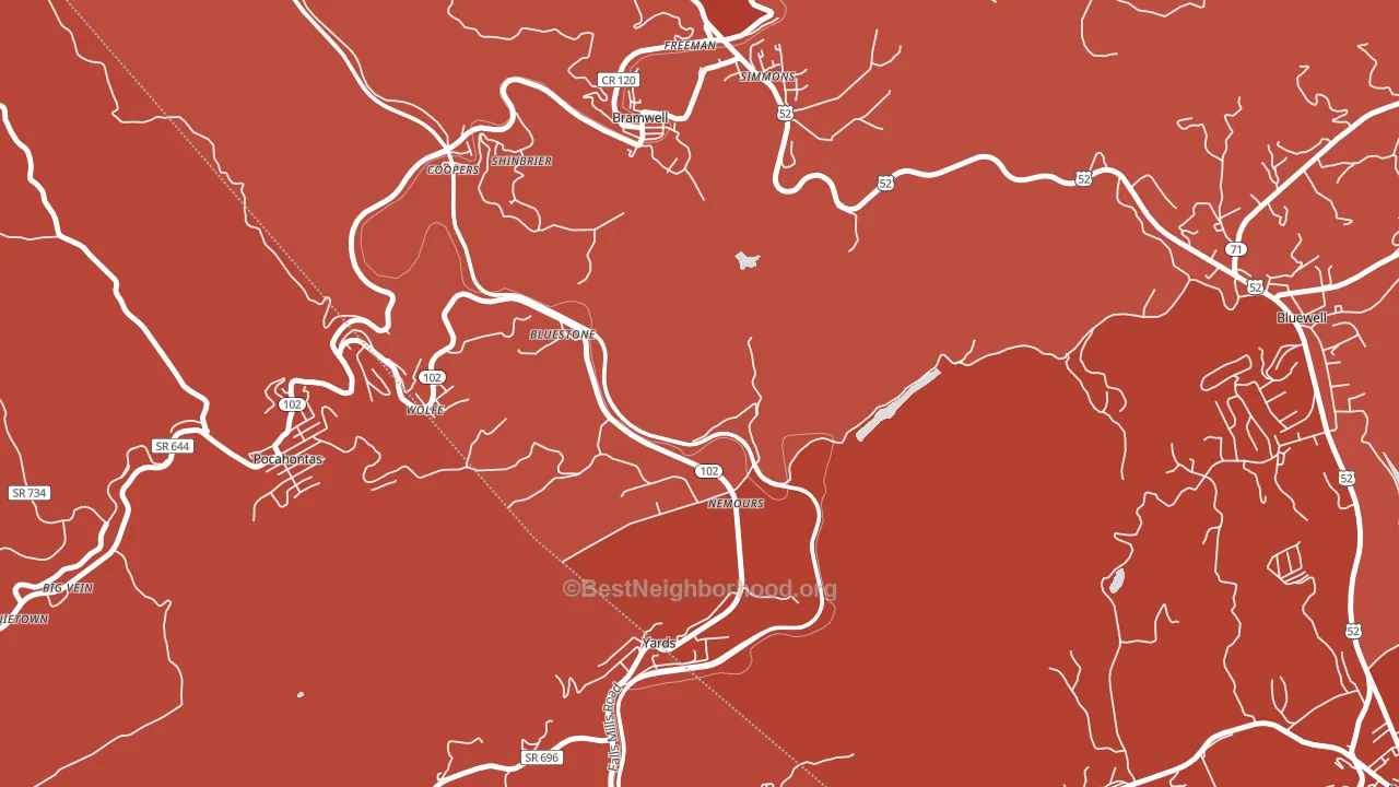 Nemours, WV block-group political-lean map