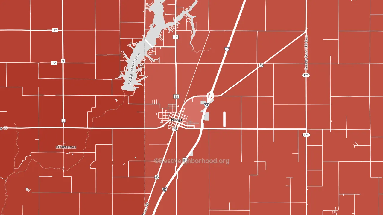 Neoga, IL block-group political-lean map