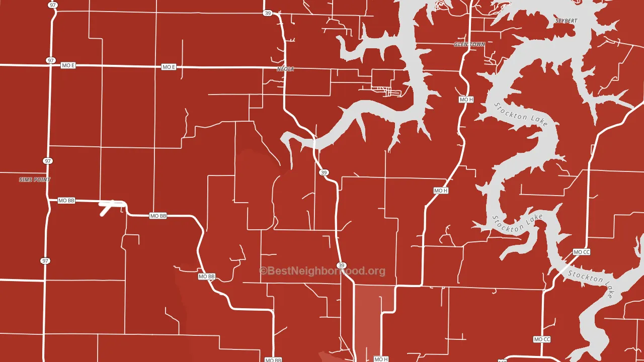 Neola, MO block-group political-lean map