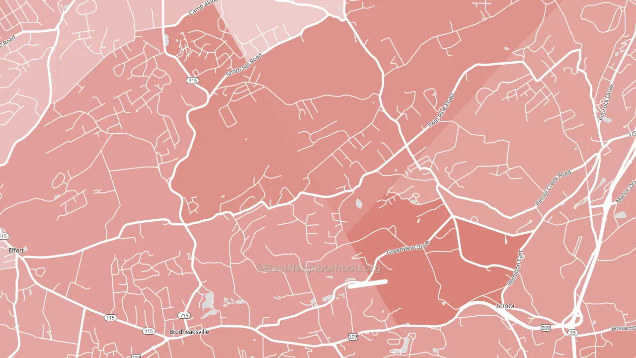 Neola, PA block-group political-lean map