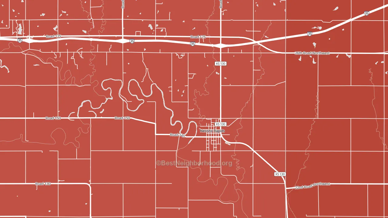 Neosho Rapids, KS block-group political-lean map