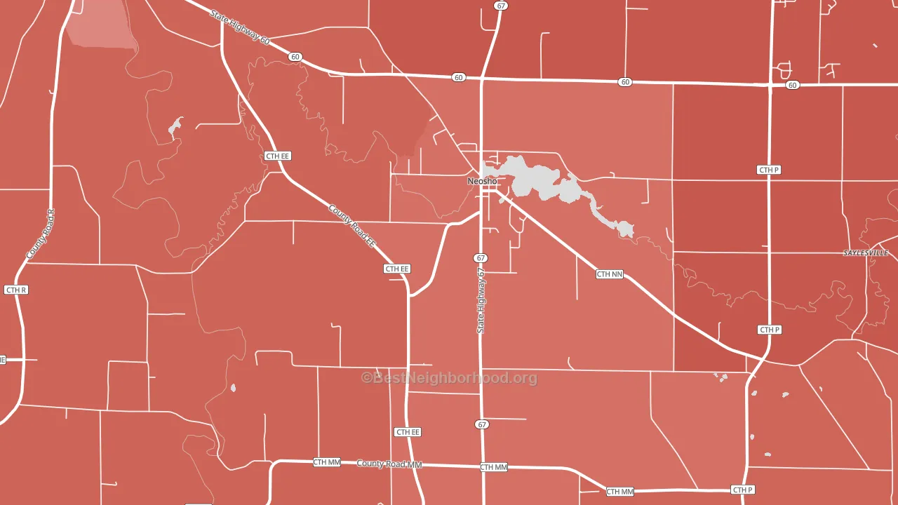 Neosho, WI block-group political-lean map