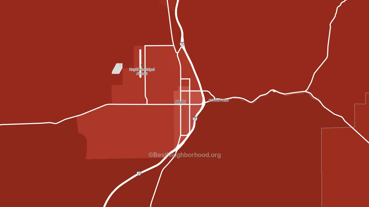 Nephi, UT block-group political-lean map