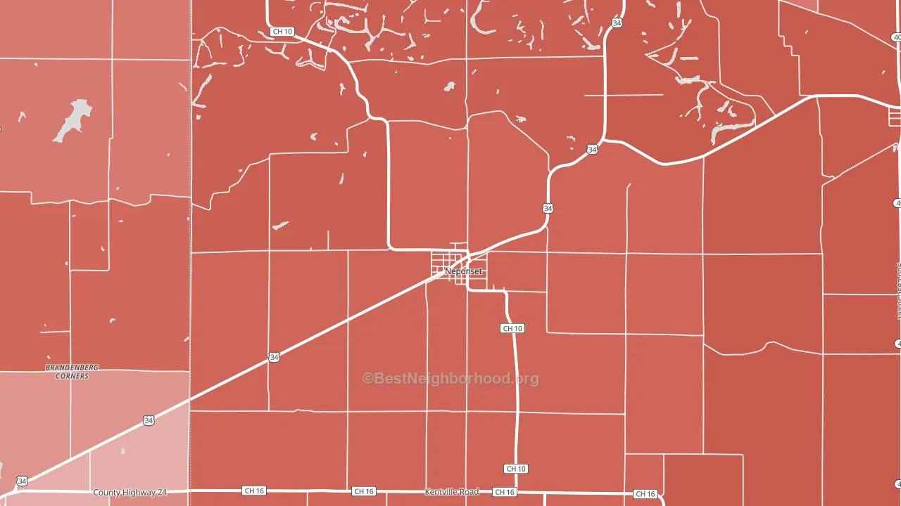 Neponset, IL block-group political-lean map