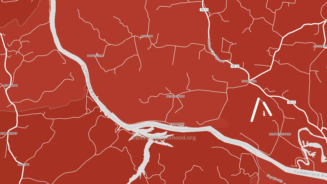 Neptune, TN block-group political-lean map