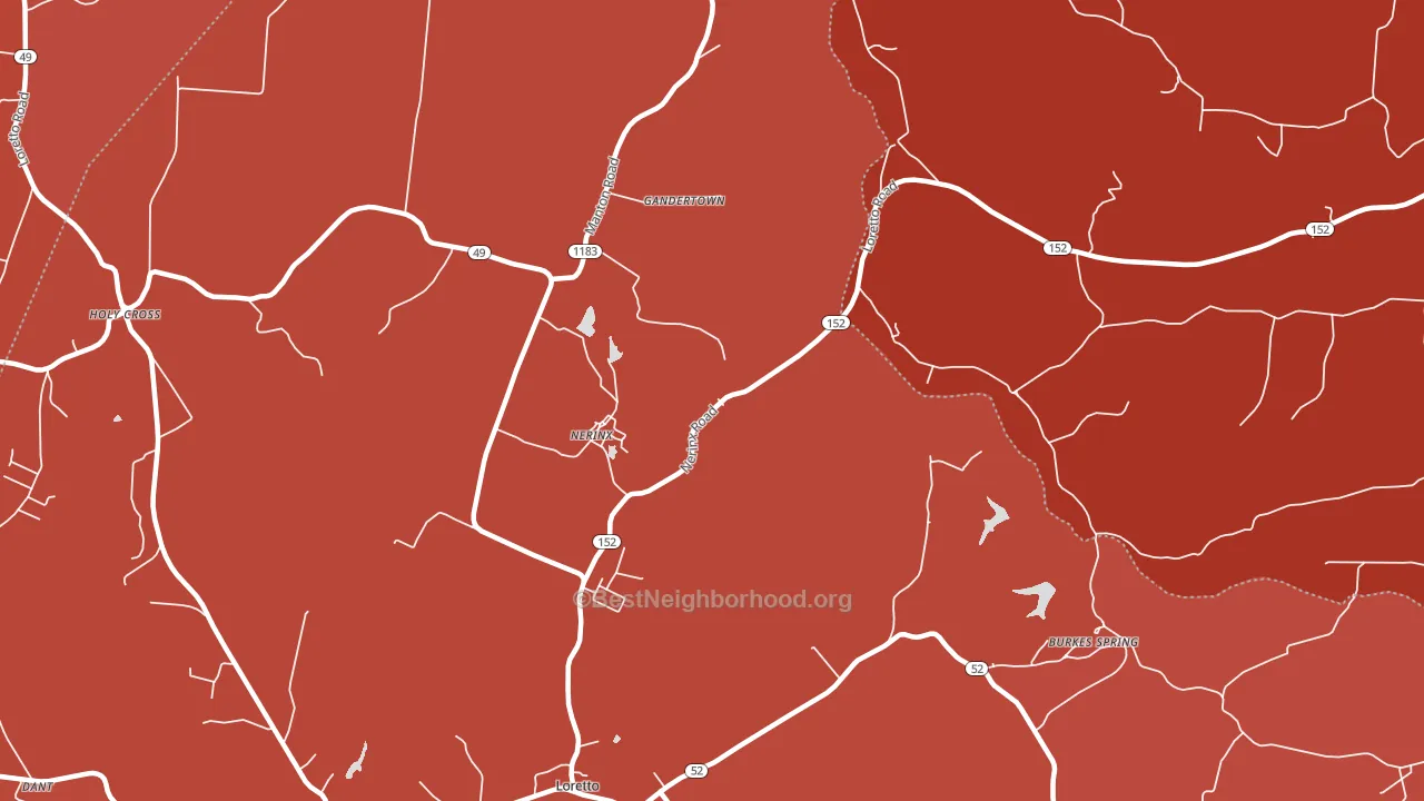 Nerinx, KY block-group political-lean map