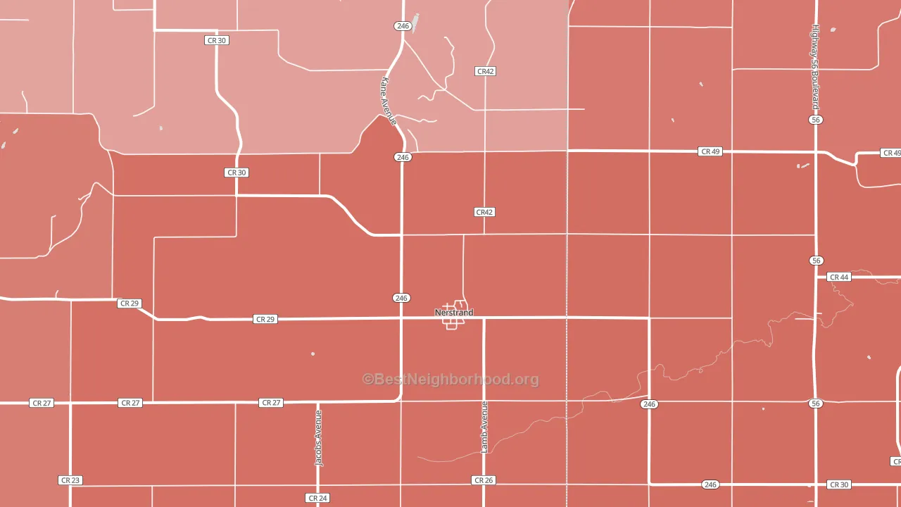 Nerstrand, MN block-group political-lean map