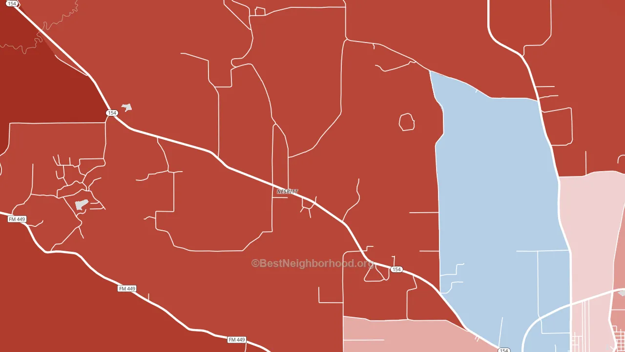 Nesbitt, TX block-group political-lean map