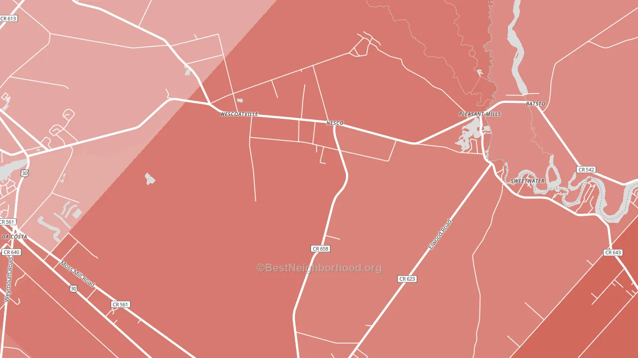 Nesco, NJ block-group political-lean map