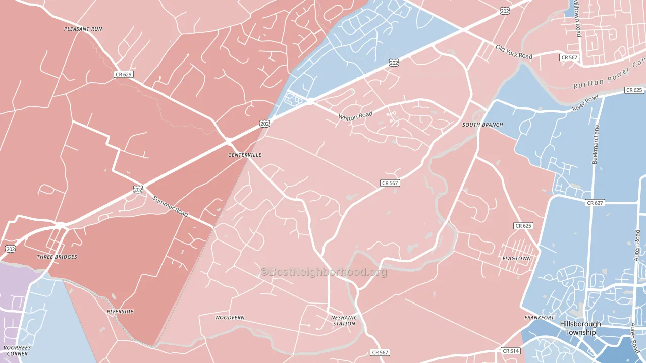 Neshanic Station, NJ block-group political-lean map