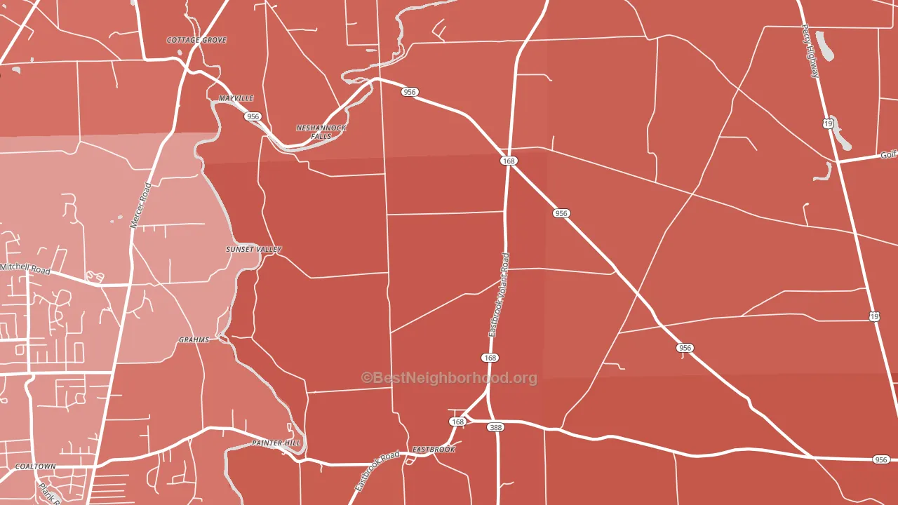 Neshannock Falls, PA block-group political-lean map