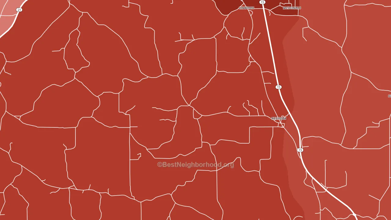 Neshoba, MS block-group political-lean map