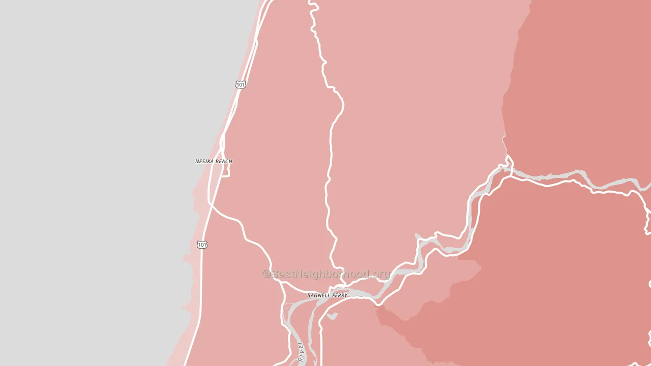 Nesika Beach, OR block-group political-lean map