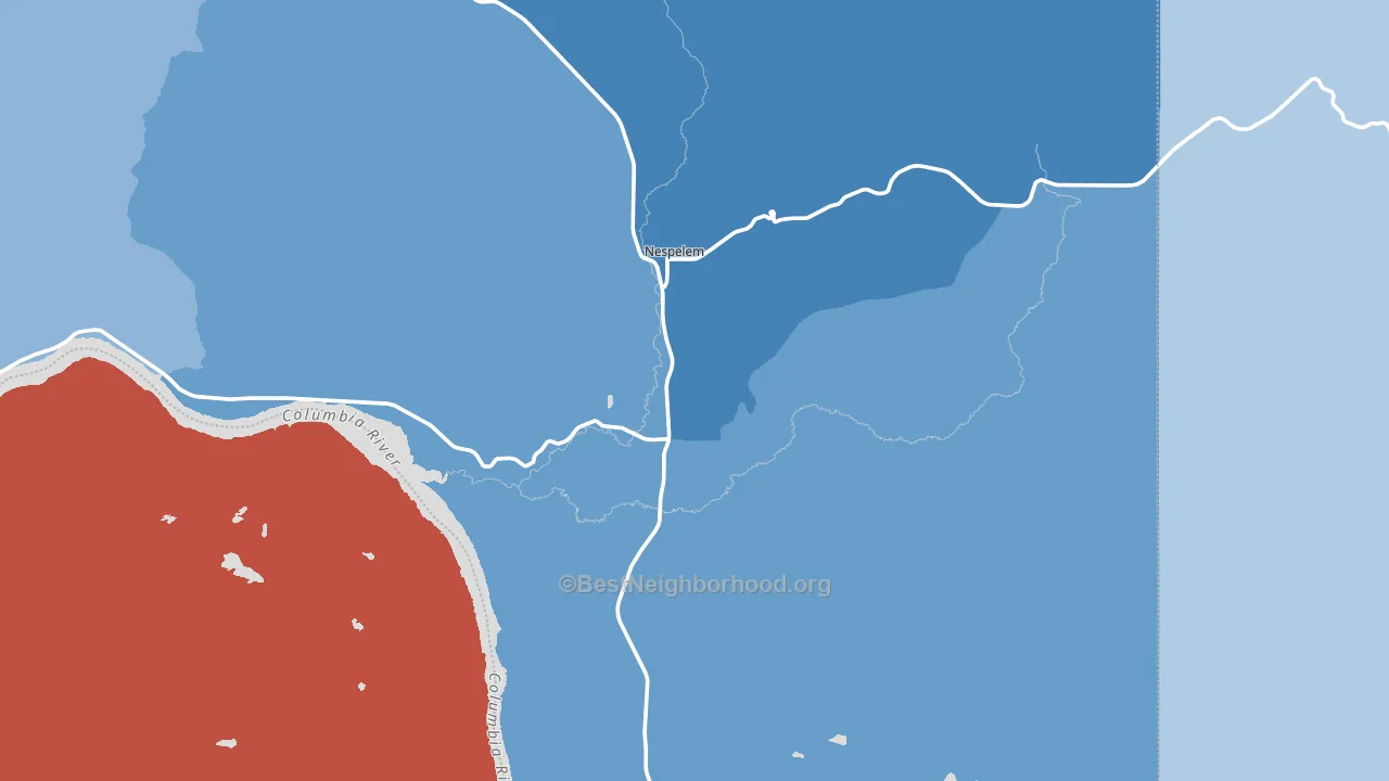 Nespelem, WA block-group political-lean map