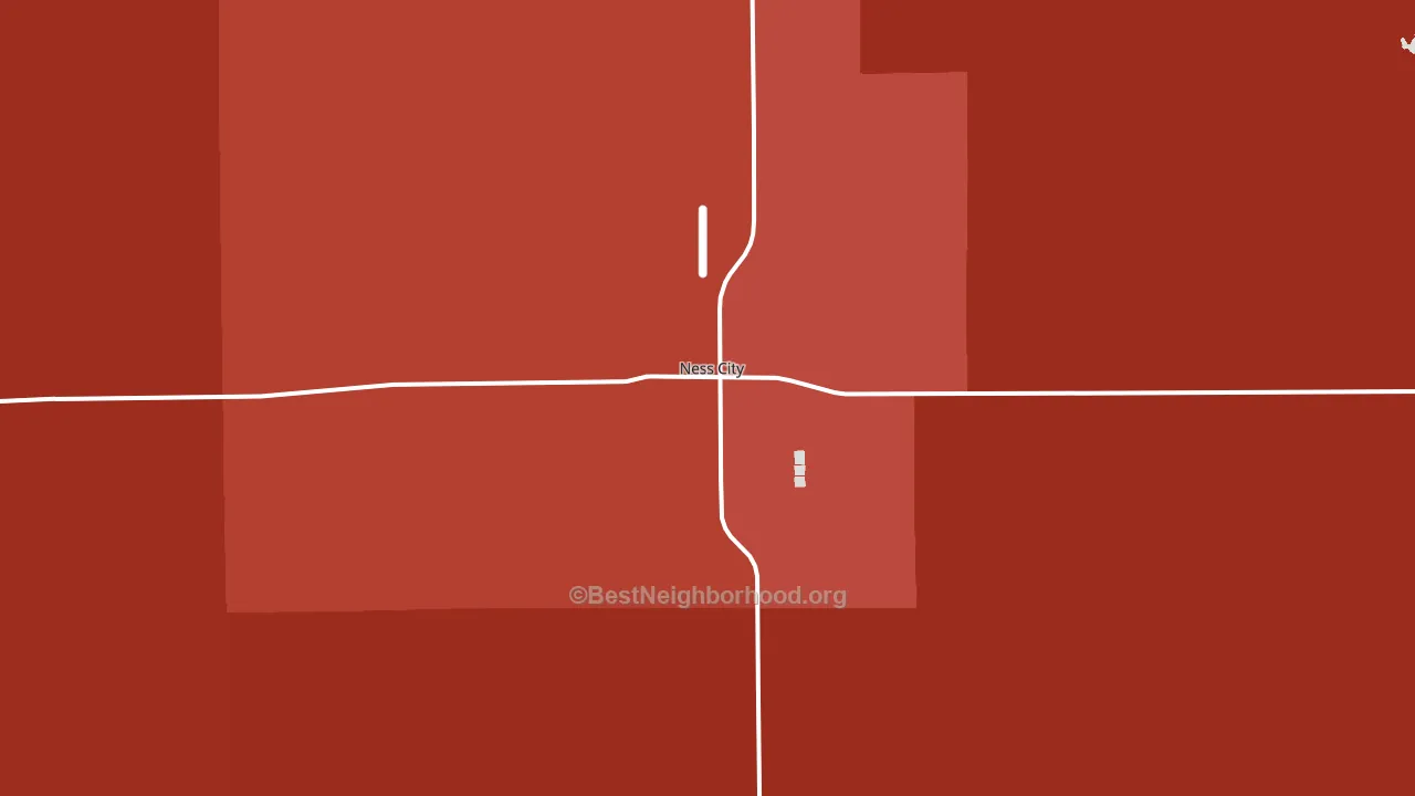 Ness City, KS block-group political-lean map