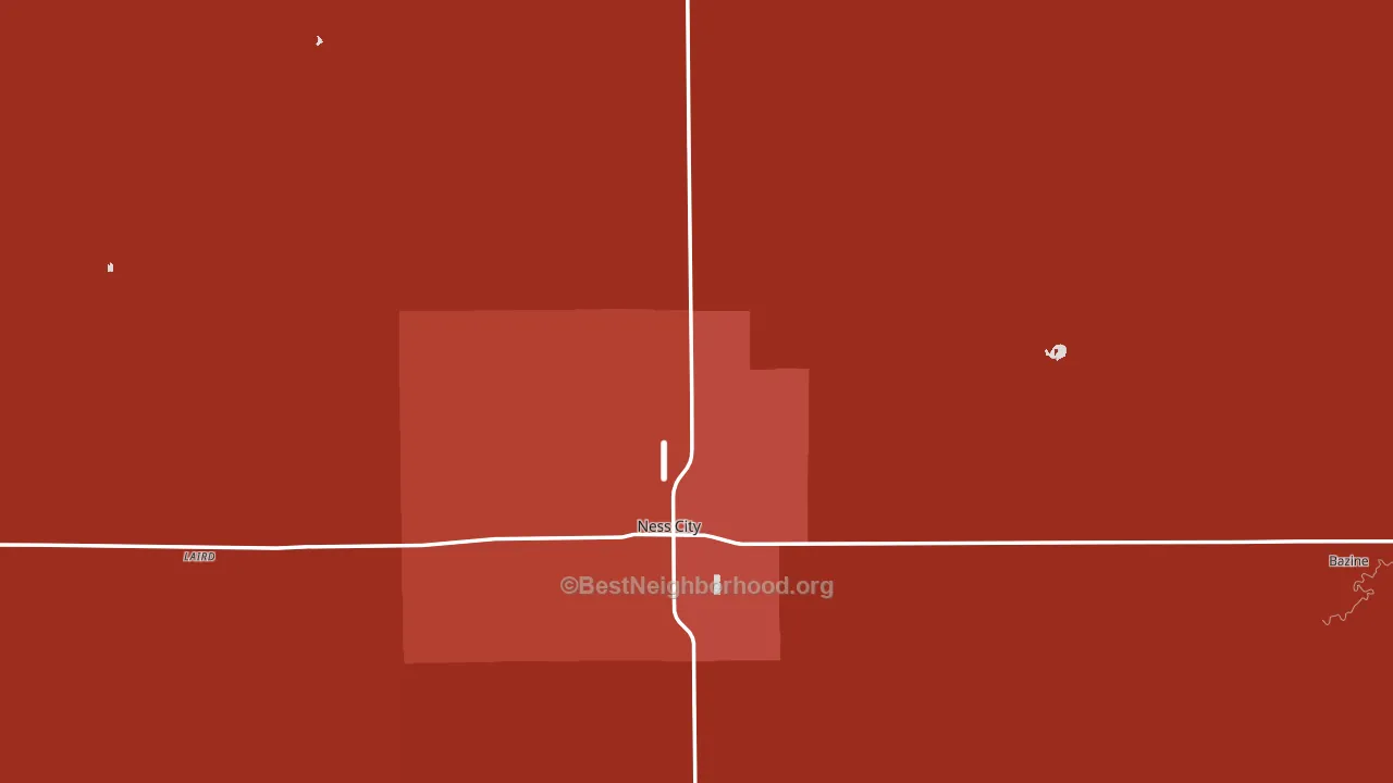 Ness County, KS block-group political-lean map