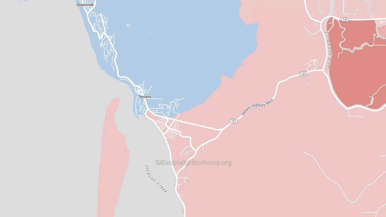 Netarts, OR block-group political-lean map